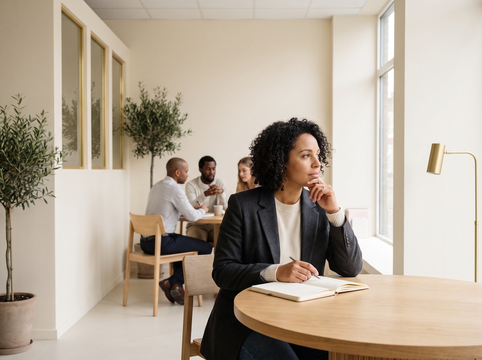 Adult learner attending a personal development workshop